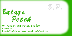 balazs petek business card